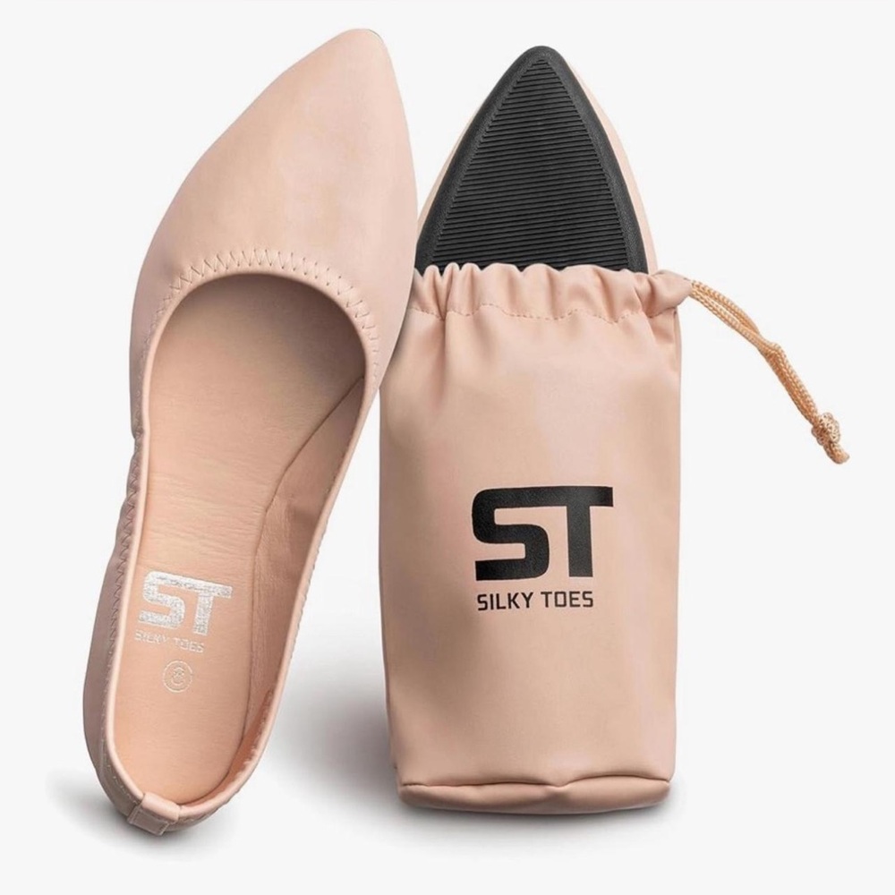 Silky Toes foldable pink ballet flats